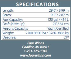 four winns h290spec