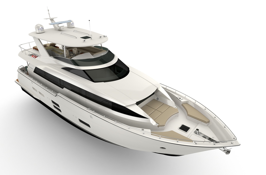4 Hatteras Yachts New 70 Motor Yacht Exterior White Top 3