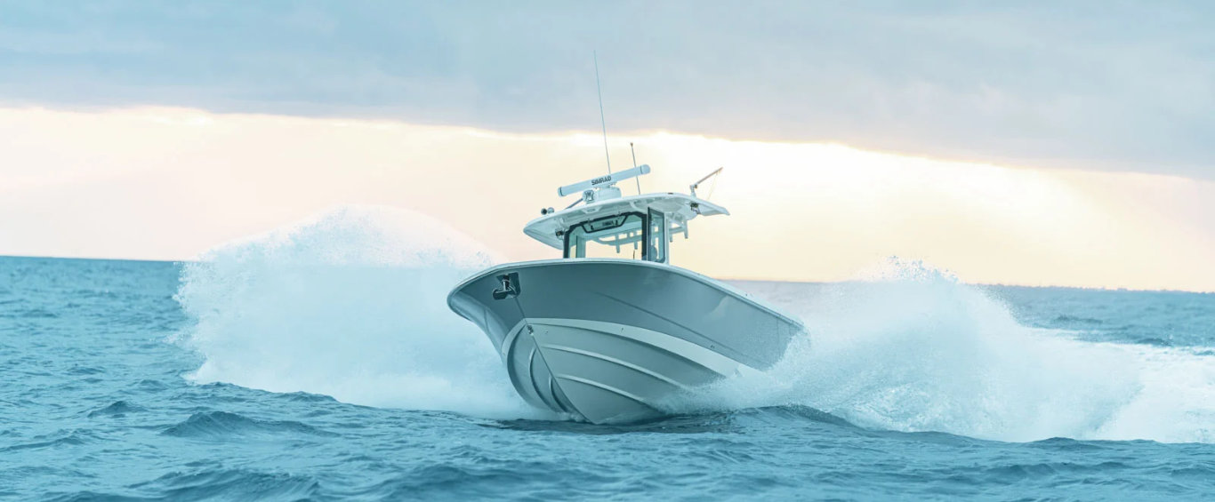 Bow shot of the 330 Outrage from Boston Whaler