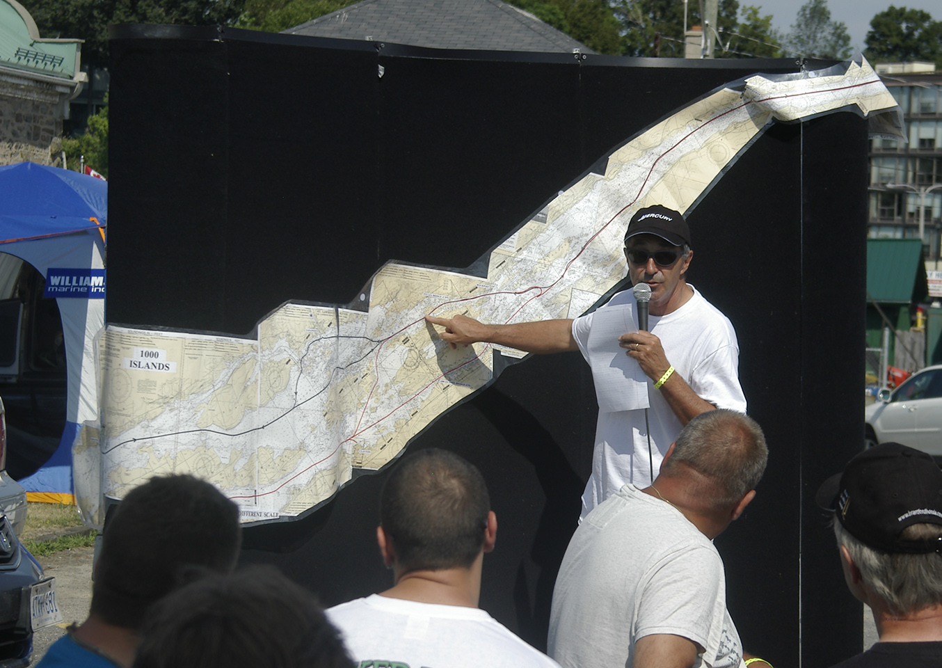 Dave Kirkland reviewing the Gananoque route with everyone at the drivers meeting.